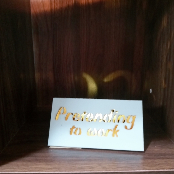 PRETENDING TO WORK/CHASING UNICORNS LED DESK SIGN - Picture 4 of 4